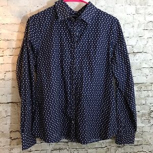 Land’s End polka dot blouse pink/blue